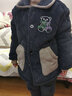 噜噜牛冬季儿童睡衣男孩法兰绒夹棉三层加厚加绒中大童男童家居服 83017-深灰蓝 150 (16码建议身高140-145) 实拍图
