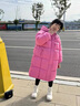 G.DUCKKIDS童装女童羽绒服冬季2023新款儿童外套白鸭绒中长款连帽衣服小女孩 星星玫红色【高品质棉服】 160 尺码13~14岁【150-160cm】 实拍图