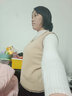 翊尚美针织马甲女春秋可外穿短款V领背心上衣25年新款宽松内搭坎肩 杏色 均码 【推荐80-140斤】 实拍图