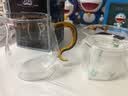 76茶业台湾玻璃公道杯带茶漏茶滤过滤网分茶器茶隔漏斗茶具配件滤茶器 茶色手把【400ml/三件套】 实拍图