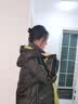 鸭鸭羽绒服女2026新款冬季中长款撞色拼接连帽保暖女士时尚官方外套 绿色 S (建议80-110斤) 实拍图
