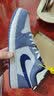 JordanNIKE男休闲鞋乔丹AJ1低帮高级感潮流运动鞋553558-414蓝白44 实拍图