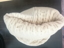 御帆 帽子女冬季毛线帽 时尚简约纯色男女通用冬季针织帽子麻花套头帽情侣运动帽护耳冬帽绒线帽 防寒帽 米白色 均码 实拍图