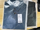 啄木鸟爸爸夏装套装冰丝短袖t恤凉感中老年人衣服夏季polo衫50-60岁爷爷 525哈青+冰丝长裤两件套 L 175【建议115-135斤】 实拍图
