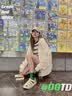 真维斯（Jeanswest）卫衣女春秋季新款外套女开衫连帽情侣男女装上衣服小个子休闲宽松 藏青 爱心线白_K S 实拍图