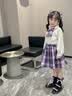 安妮优儿女童春装连衣裙2026新款女孩公主裙洋气jk学院风春秋儿童套装裙子 紫色三件套【裙子+衬衣+开衫】 130 实拍图