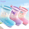 Hello Kitty儿童雨鞋女童中筒防滑雨靴美乐蒂小孩宝宝水鞋 炫彩红 210mm  实拍图
