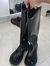 狄德拉大码女靴41一43长筒靴女秋冬厚底粗腿骑士靴胖mm大筒围v口高筒靴 黑色绒里(加肥筒) 36 (230mm) 标准码 实拍图