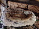 KimPets猫窝四季通用宠物小猫咪屋被子冬季保暖猫狗窝冬天用品封闭式猫床 柔制水晶绒（绅士灰） 柔软包裹 直径60cm，适合30斤内宠物 实拍图