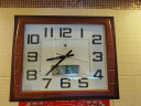 北极星（POLARIS）挂钟客厅家用智能钟办公室木纹电波时钟方形自动对时钟表47*37cm 实拍图