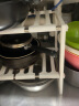 家の物语 日本厨房水槽下置物架可伸缩沥水架不锈钢柜子收纳架多层储物架落地架锅架碗碟架子 白色 双层 实拍图