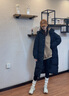 卡吉蘭娜棉服女长款过膝冬季新款韩版显瘦时尚百搭棉袄连帽加厚棉衣外套女 黑色 M 建议体重100-115斤 实拍图
