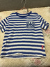 真维斯（Jeanswest）男童t恤短袖夏季新款儿童条纹海魂衫舒适夏装男孩夏天休闲上衣潮 蓝 J棒球运动 110 cm 实拍图