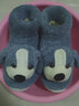 熊猫牛牛 冬季保暖棉拖鞋男包跟卡通家居可爱室内女毛毛厚底月子高帮棉鞋 蓝色 265mm 合适40-41的脚 实拍图