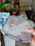 创得 耐热玻璃保鲜盒 微波炉专用加热饭盒 冰箱收纳带盖密封储物便当碗餐盒 灰色长700ml 实拍图