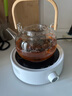 瓷牌茗茶具（cipaiming teaset） 电陶炉煮茶器煮茶壶茶炉家用小型电茶炉加厚耐热玻璃茶壶 竹柄壶+简约白炉6彩杯+架+托盘 实拍图