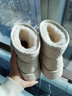 回力（Warrior）官方雪地靴女靴冬季加绒厚底棉鞋皮面防水防寒中筒棉靴子女米白37 实拍图
