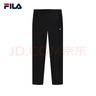 斐乐（FILA） 官方男子针织长裤时尚基础直口通勤休闲裤 正黑色-BK 2XL 185/92A 实拍图