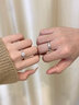 BOEAY莫桑钻石情侣纯银戒指女款求婚对钻戒钟久久结婚戒指表白送女朋友 【七仓发货/急速达】星辰女戒50分+男戒 实拍图
