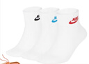 耐克(NIKE)袜子男女同款 吸汗透气运动袜 短袜三双装DX5074-911白XL 实拍图