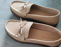 ZHR乐福鞋女春秋真牛皮蝴蝶结单鞋女通勤软底妈妈女鞋 BT37 杏色 40 实拍图