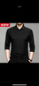 恒源祥长袖T恤男士纯色翻领含桑蚕丝体恤百搭上衣HJ151黑色加绒180/96A 实拍图