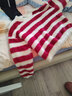 百图betu女装冬季新款毛衣时髦条纹温暖毛绒长袖毛衫女2312T10 红白条 S 实拍图