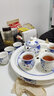 豹霖景德镇陶瓷功夫茶具茶盘茶海套装家用复古中式 双层隔热防烫茶杯青花瓷整套茶具茶壶茶杯茶盘小套套装 9头双层大盘-国色天香 实拍图