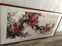 迅典梅花手绘国画中式梅开五福客厅装饰画喜上眉梢挂画沙发背景墙字画 梅开五福 实木带框83*163厘米 实拍图