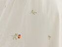 瑟俐（SERLEAY）品牌2024年夏季新款撞色刺绣花朵法式修身显瘦连衣裙泡泡袖甜美女 杏色 M 晒单实拍图