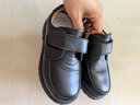 斯纳菲男童皮鞋春秋头层牛皮男学生校园黑皮鞋中大童舒适演出鞋黑色30 实拍图
