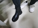 井迈【牛皮】马丁靴男中帮英伦秋冬款增高黑色高帮皮鞋机车工装短靴子 黑色高帮拉链【四季款】 42 码（=运动鞋43） 实拍图