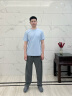 卡宾圆领短袖T恤春夏款简约基础冰感体恤多色可选 浅蓝灰07 L 175 50 实拍图