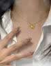 中国黄金（CHINA GOLD）黄金蝴蝶项链女士简约轻奢足金吊坠首饰生日情人节礼物送女友老婆 【今/次日达】灵动蝴蝶吊坠【赠镀金银链】约0.3g 实拍图