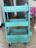 易瑞康置物架移动小推车带轮落地储物架三层零食玩具收纳架卫生间杂物架 三层储物推车【高光蓝】带挂件 实拍图