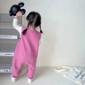 班喜迪女宝宝裤子秋装2025新款洋气婴儿童直筒裤休闲春秋女童背带裤外穿 玫红 80 实拍图