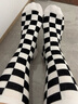 VANS范斯官方 女子长袜袜子黑白棋盘格运动休闲滑板初学者 黑白棋盘格印花 均码 实拍图