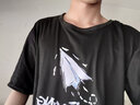 玺物短袖T恤男宽松舒适青年上衣半袖情侣圆领五分袖学生打底衫白色t恤 纸飞机黑色+GF黑色 XL-建议110-140斤左右 实拍图