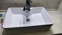 哈骆顿台上盆卫生间陶瓷台上式方形洗手盆洗脸盆艺术盆洗手池水盆面盆 600*370*150盆+冷热枪灰色水龙 【京速发98%次日达】 实拍图