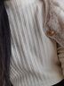 斐特玛木耳边针织衫半高领打底衫女秋冬内搭白色打底毛衣女春秋新款上衣 杏色 S 【建议100斤内】 实拍图