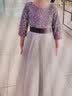 小咔衣浓儿童礼服公主裙花童婚纱小女孩生日主持人高端女童钢琴演出服夏季 灰色长款中袖01-C2 170 实拍图