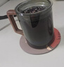 瓷牌茗茶具（cipaiming teaset）玻璃茶杯茶水分离带盖泡茶水杯个人办公室情侣喝茶杯子 青灰《灵空》直身-胡桃木把 实拍图