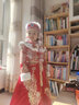 呗当猴汉服女童连衣裙冬装加绒儿童过年衣服大童中国风唐装小女孩拜年服 红色加云肩 加绒 120 cm 尺码偏瘦请拍大一码 实拍图