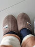 回力秋冬季居家棉拖鞋男厚底踩屎感条纹简约防滑耐磨室内家居拖鞋男冬 绿色 38-39 偏小一码 实拍图