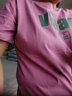 纯棉短袖t恤女夏薄款新款百搭印花体恤打底衫设计感小众上衣潮ins 紫红VLUAE XL码【建议115-125斤】 实拍图