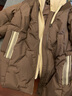 艾莱依羽绒服女假两件短款连帽宽松时尚保暖棒球服外套 蜜茶棕155 实拍图