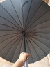 24骨长柄自动晴雨伞超大号加固加厚结实抗风双人三人男士商务雨伞 手动/24骨-黑色【115CM适合2-3人】 直杆伞系列/ 实拍图