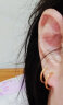周六福简约足金999黄金耳圈耳环女生日礼物计价AA090923 一对 约1.12g 实拍图