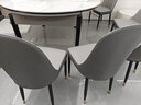 晨巢 岩板餐桌 实木餐桌椅组合现代简约可伸缩折叠吃饭桌子餐厅家具 黑灰框架亮光雪山白-111皮椅款 1.5米一桌八椅-12MM岩板厚度 实拍图