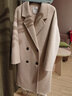太平鸟阿尔巴卡羊驼毛双面呢大衣女优雅茧型冬装 米白 S 实拍图